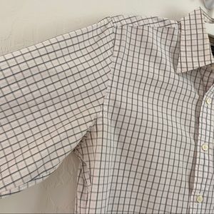 Haberdashery J Crew Men’s White and Pink Checkered Long Sleeve Button Do…